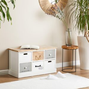 wohnli-moebel-suche-800000463556-1 SITZBANK SALVA weiß Holz CARO-Möbel Garderoben > Garderobenbänke Weiß