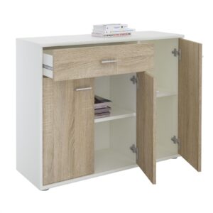 wohnli-moebel-suche-800000463638-1 KOMMODE ESTELLE weiß/Sonoma Eiche Holzwerkstoff CARO-Möbel Möbel > Kommoden & Schubladenschränke > Kommoden Weiß