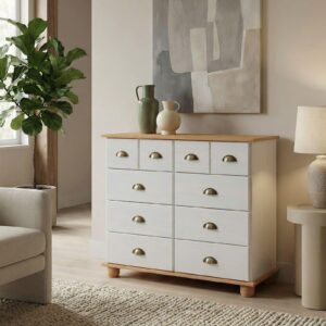 wohnli-moebel-suche-800000463664-1 APOTHEKERKOMMODE COLMAR weiß/braun Holz IDIMEX Möbel > Kommoden & Schubladenschränke > Kommoden Weiß