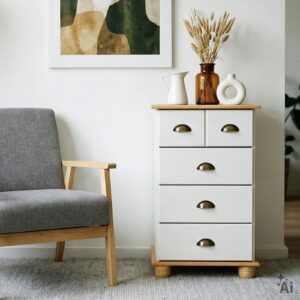 wohnli-moebel-suche-800000463672-1 APOTHEKERKOMMODE COLMAR weiß/braun Holz IDIMEX Möbel > Kommoden & Schubladenschränke > Kommoden Weiß