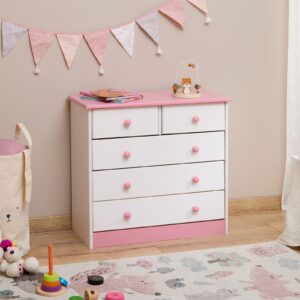 wohnli-moebel-suche-800000463694-1 KOMMODE RONDO weiß/rosa Holz IDIMEX Möbel > Kommoden & Schubladenschränke > Kommoden Weiß