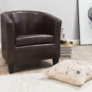 wohnli-moebel-suche-800000464273-1 SESSEL Kunstleder Braun Borwick Textil Beliani Möbel > Sessel > Polstersessel Braun
