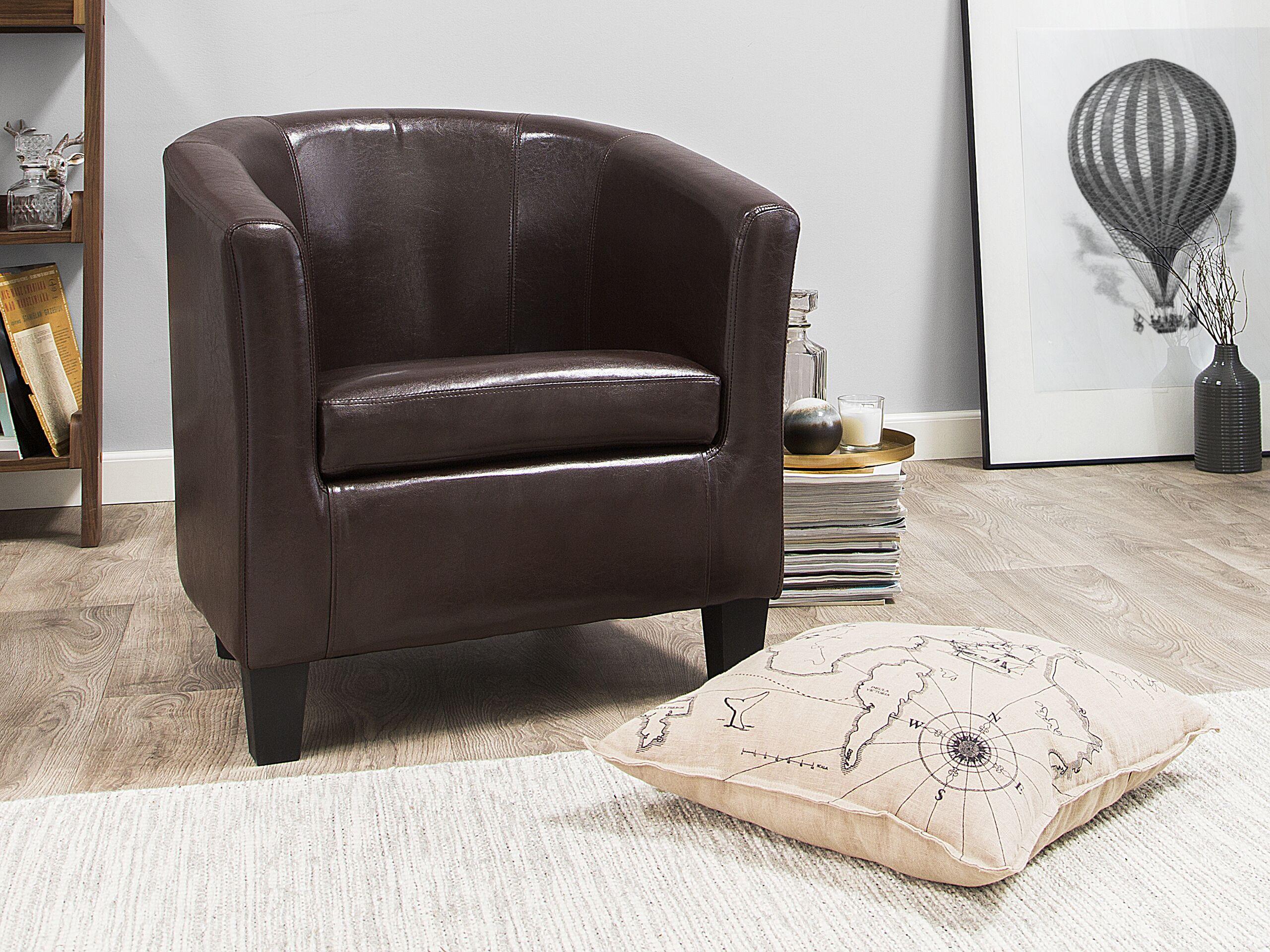 wohnli-moebel-suche-800000464273-1 SESSEL Kunstleder Braun Borwick Textil Beliani Möbel > Sessel > Polstersessel Braun