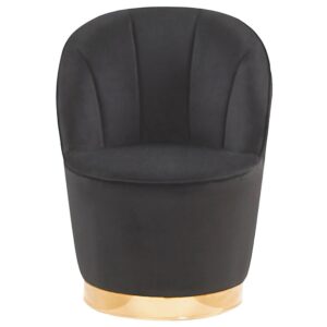 wohnli-moebel-suche-800000464288-1 SESSEL Samtstoff Schwarz/Gold Alby Textil Beliani Möbel > Sessel > Polstersessel Schwarz