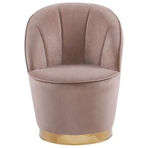 SESSEL Samtstoff Beige/Gold Alby Textil Beliani Möbel > Sessel > Polstersessel Beige