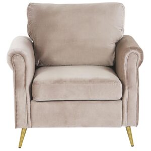 wohnli-moebel-suche-800000464362-1 SESSEL Samtstoff Beige Vietas Textil Beliani Möbel > Sessel > Polstersessel Beige