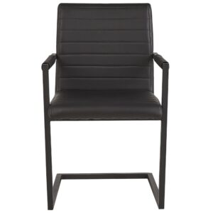 wohnli-moebel-suche-800000464373-1 ESSZIMMERSTUHL 2er-Set Kunstleder Schwarz Buford Textil Beliani Möbel > Stühle > Esszimmerstühle > Schwingstühle Schwarz