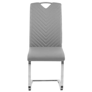 wohnli-moebel-suche-800000464379-1 ESSZIMMERSTUHL 2er-Set Kunstleder Grau Picknes Textil Beliani Möbel > Stühle > Esszimmerstühle > Schwingstühle Grau