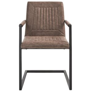 wohnli-moebel-suche-800000464863-1 ESSZIMMERSTUHL 2er-Set Kunstleder Braun Brandol Textil Beliani Möbel > Stühle > Esszimmerstühle > Schwingstühle Braun