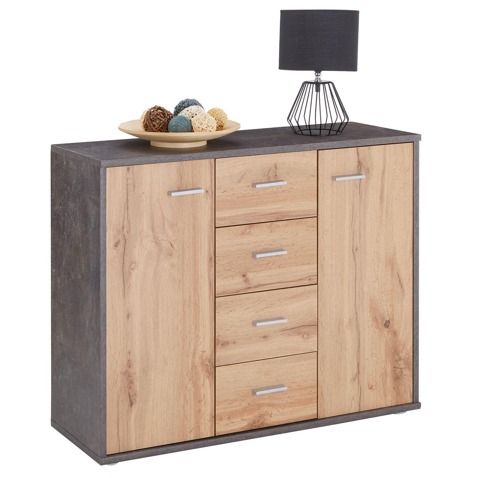 wohnli-moebel-suche-800000465003 Wohnli Möbelsuche - SIDEBOARD JAMIE Beton dunkel/Wotan Eiche