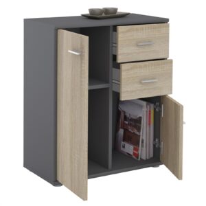 wohnli-moebel-suche-800000465005-1 KOMMODE LOCARNO Grau/Sonoma Eiche Holzwerkstoff CARO-Möbel Möbel > Betten > Hoch- und Etagenbetten > Hochbetten Grau