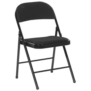 wohnli-moebel-suche-800000469441-1 KLAPPSTUHL 4er-Set Metall Schwarz Sparks Textil Beliani Möbel > Stühle > Klappstühle Schwarz