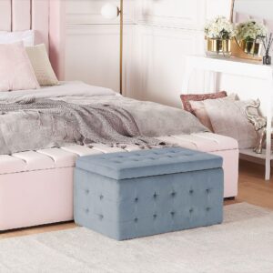 wohnli-moebel-suche-800000469478-1 TRUHENBANK Michigan 42/72/40 cm Textil Beliani Möbel > Bänke > Sitzbänke Grau