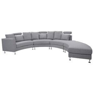 wohnli-moebel-suche-800000470007 Wohnli Möbelsuche - 7-SITZER-SOFA mit Ottomane Polyester Grau Rotunde