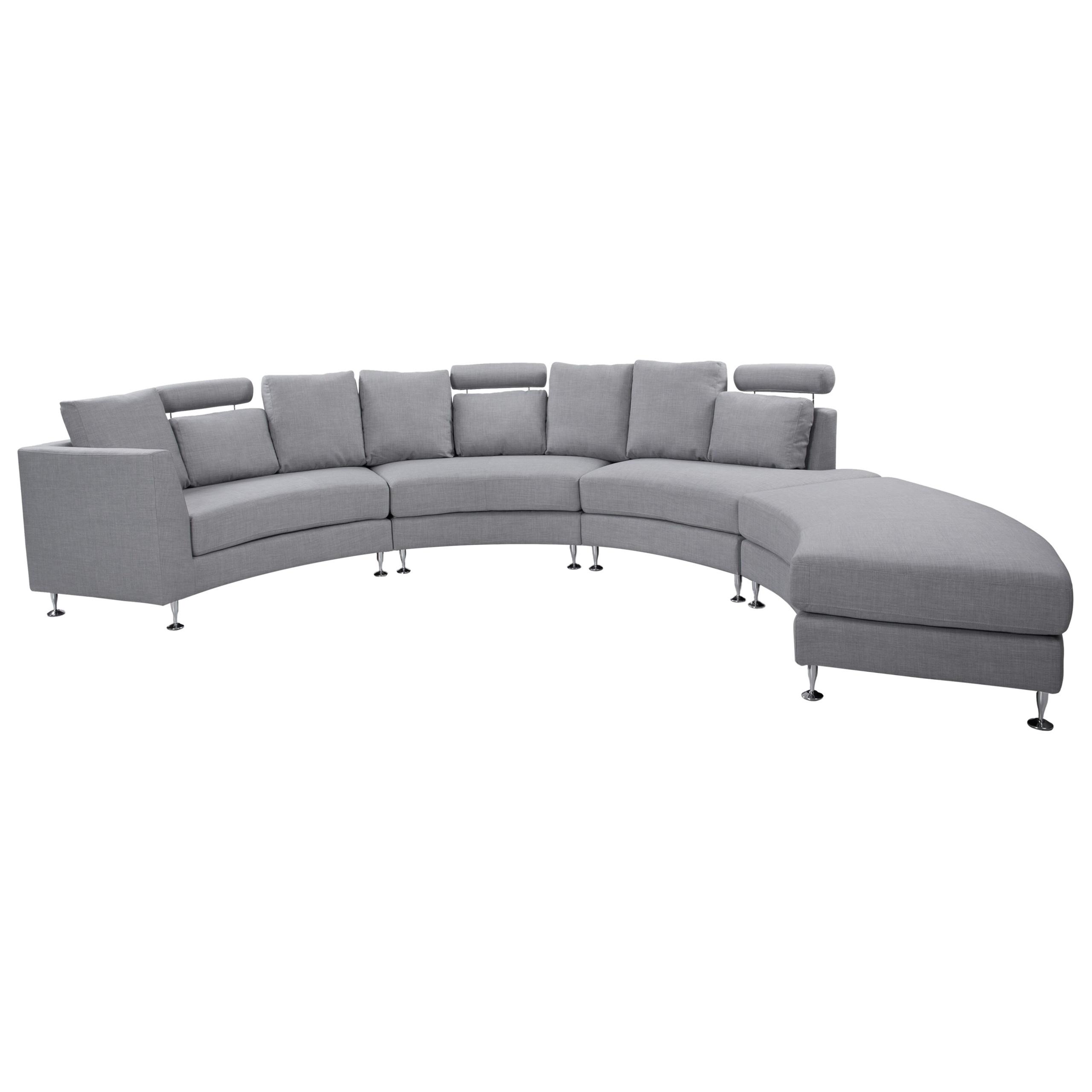 wohnli-moebel-suche-800000470007 Wohnli Möbelsuche - 7-SITZER-SOFA mit Ottomane Polyester Grau Rotunde