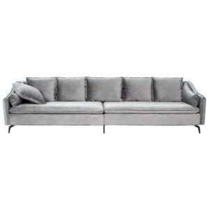 wohnli-moebel-suche-800000470012 Wohnli Möbelsuche - 4-SITZER-SOFA Samtstoff Hellgrau Aure
