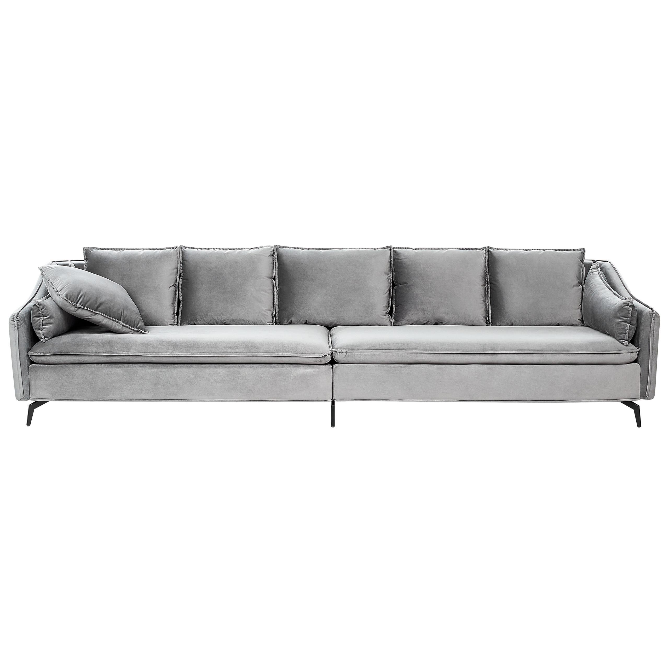 wohnli-moebel-suche-800000470012 Wohnli Möbelsuche - 4-SITZER-SOFA Samtstoff Hellgrau Aure