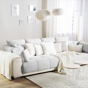 wohnli-moebel-suche-800000470309-1 4-SITZER-SOFA Polsterbezug Hellgrau Torpo Textil Beliani Möbel > Sofas & Couches > Sofas Beige