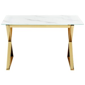 wohnli-moebel-suche-800000470655-1 ESSTISCH 120/70/75 cm Marmor Rechteckig Attica Glas Beliani Möbel > Tische > Esstische Weiß