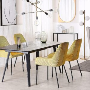ESSTISCH 160-200/90/75 cm Schwarz Rechteckig Irvington Holzwerkstoff Beliani Möbel > Tische > Esstische Schwarz
