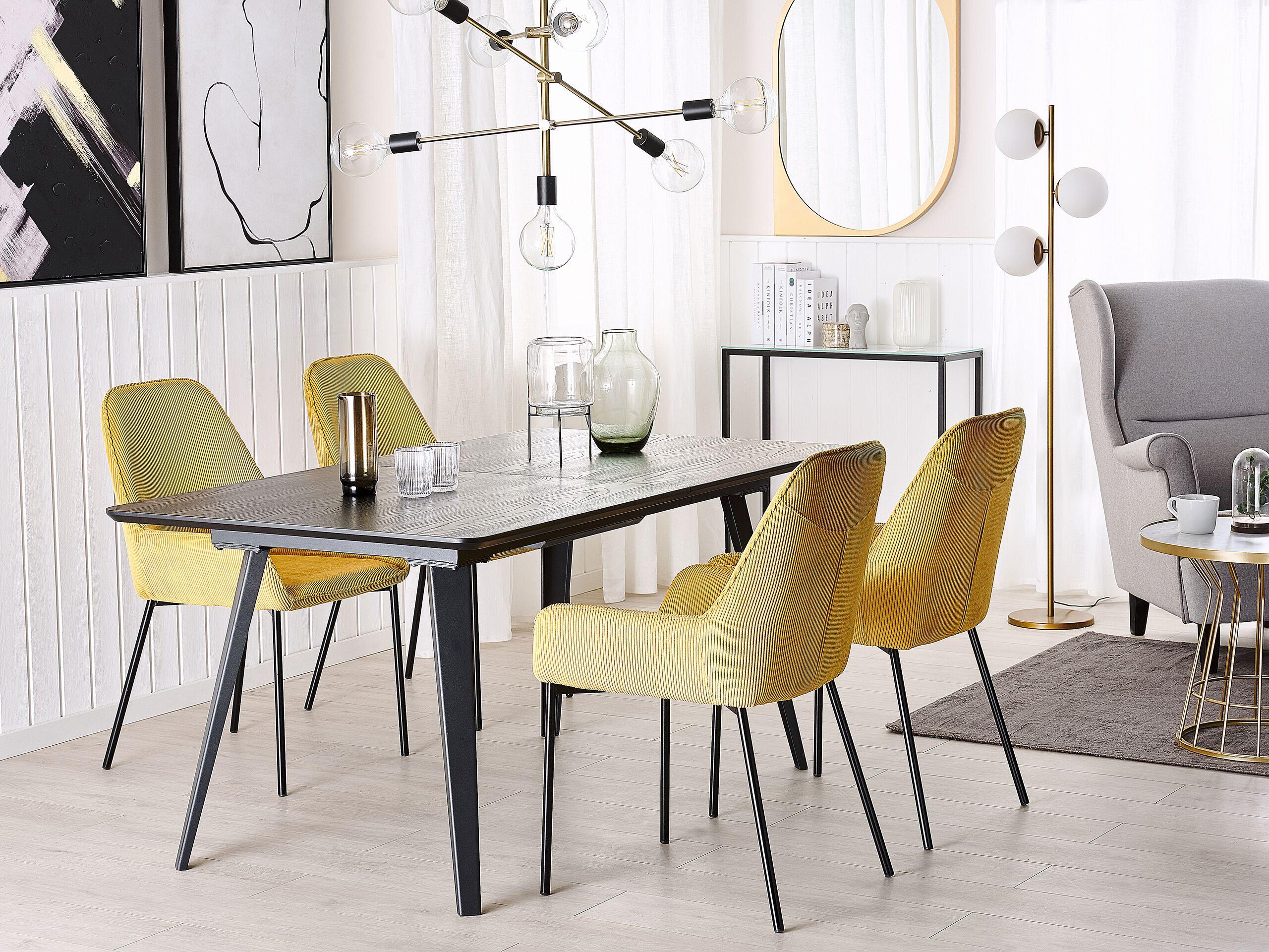 ESSTISCH 160-200/90/75 cm Schwarz Rechteckig Irvington Holzwerkstoff Beliani Möbel > Tische > Esstische Schwarz