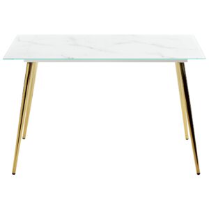 wohnli-moebel-suche-800000470693-1 ESSTISCH 120/70/75 cm Marmor Rechteckig Mulga Glas Beliani Möbel > Tische > Esstische Weiß