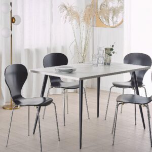 wohnli-moebel-suche-800000470774-1 ESSTISCH 120/80/76 cm Weiß schwarz Rechteckig Santiago Holzwerkstoff Beliani Möbel > Tische > Esstische Weiß