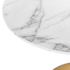 wohnli-moebel-suche-800000470795-1 ESSTISCH 90/90/74 cm Marmor Rund Boca Holzwerkstoff Beliani Möbel > Tische > Esstische Weiß