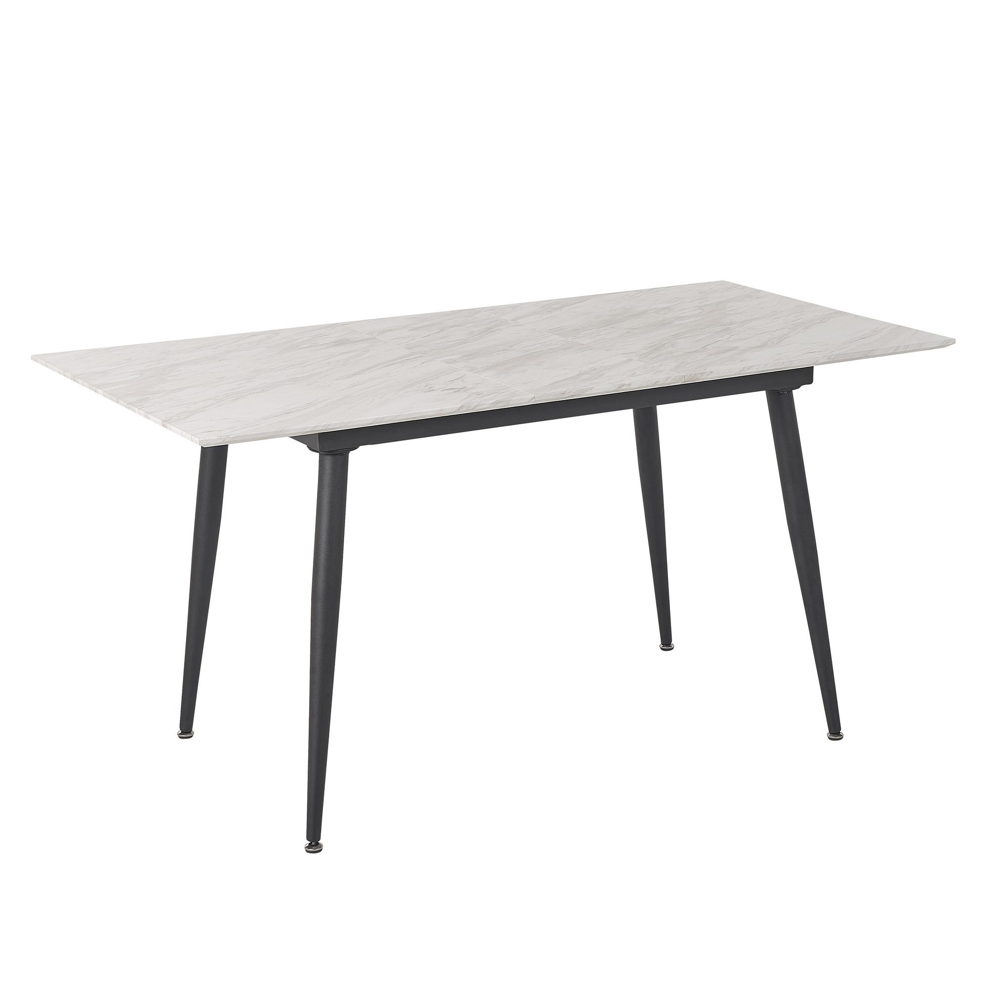 wohnli-moebel-suche-800000470815 Wohnli Möbelsuche - ESSTISCH 120-150/80/75 cm Weiß schwarz Rechteckig Eftalia