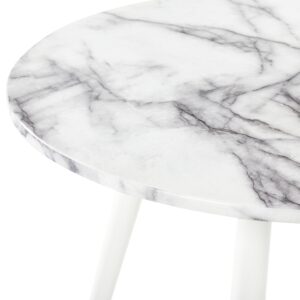 wohnli-moebel-suche-800000470844-1 ESSTISCH 80/75 cm Marmor Rund Gutiere Holzwerkstoff Beliani Möbel > Tische > Esstische Weiß