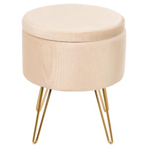 wohnli-moebel-suche-800000472361-1 HOCKER Silas 42/42/44 cm Textil Beliani Möbel > Sessel > Hocker Beige