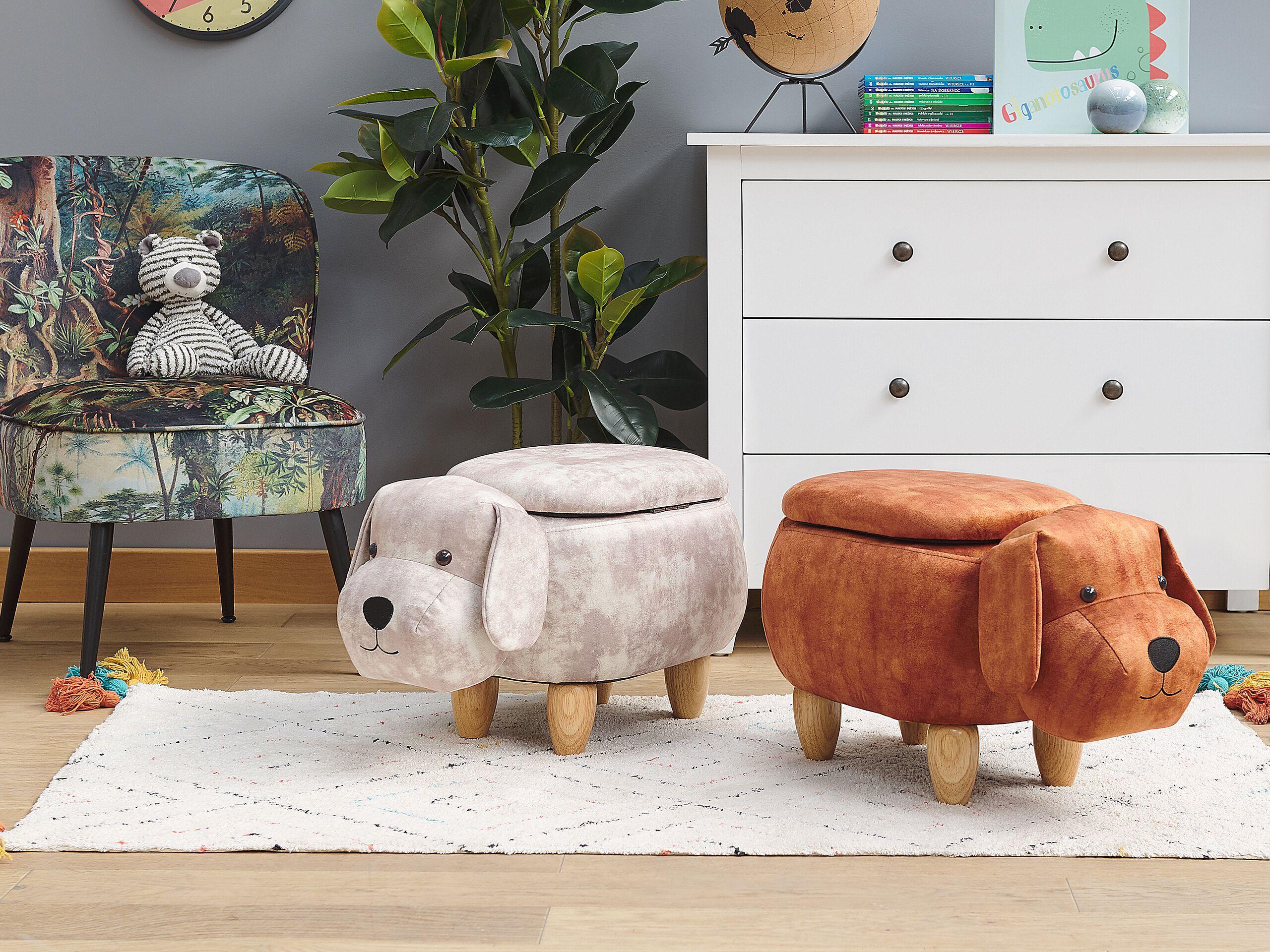 HOCKER Doggy 36/62/38 cm Textil Beliani Möbel > Sessel > Hocker Beige