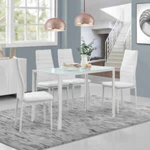 ESSTISCH Enschede Glas [en.casa] Möbel > Tische > Esstische Weiß