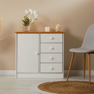 wohnli-moebel-suche-800000474430-1 KOMMODE RONDO weiß/braun Holz IDIMEX Möbel > Kommoden & Schubladenschränke > Kommoden Weiß