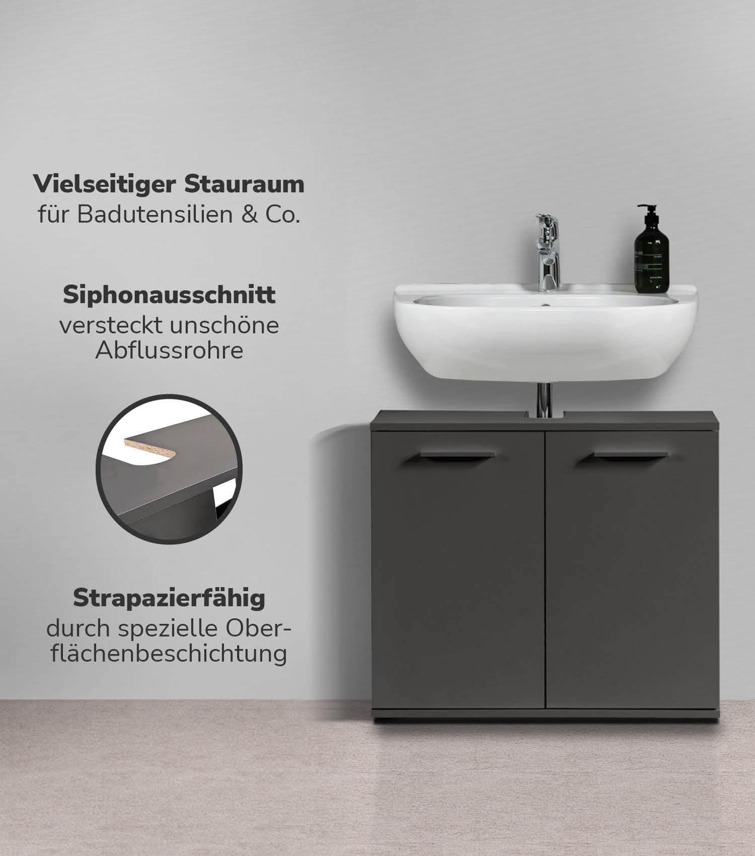 WASCHBECKENUNTERSCHRANK Der Waschbär Holzwerkstoff Mokebo Möbel > Schränke > Badezimmerschränke > Waschbeckenunterschränke Schwarz