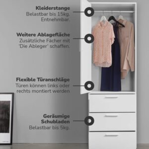 KLEIDERSCHRANK Der Grenzenlose Holzwerkstoff Mokebo Möbel > Schränke > Kleiderschränke > Drehtürenschränke Weiß