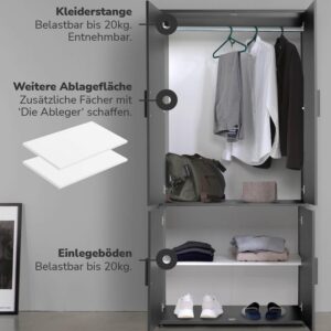 wohnli-moebel-suche-800000486630-1 KLEIDERSCHRANK Der Grenzenlose Holzwerkstoff Mokebo Möbel > Schränke > Kleiderschränke > Drehtürenschränke Anthrazit