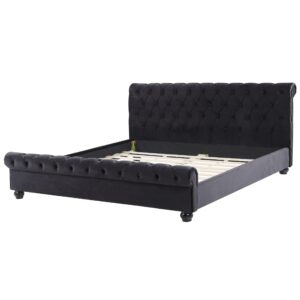 wohnli-moebel-suche-800000486709-1 WASSERBETT 180/200cm Schwarz Avallon Textil Beliani Möbel > Betten Schwarz