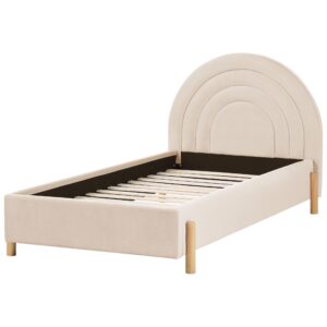 wohnli-moebel-suche-800000486736-1 POLSTERBETT 90/200cm Beige Anet Textil Beliani Möbel > Betten > Polsterbetten Beige