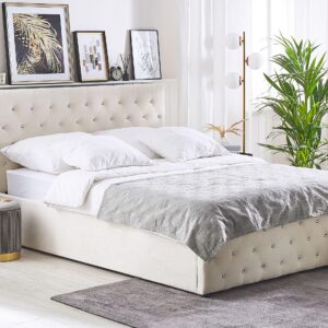 wohnli-moebel-suche-800000486772-1 POLSTERBETT 180/200cm Helles Beige Amiens Textil Beliani Möbel > Betten > Polsterbetten Beige