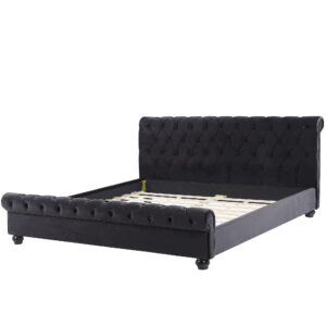 wohnli-moebel-suche-800000486782-1 POLSTERBETT 180/200cm Schwarz Avallon Textil Beliani Möbel > Betten > Polsterbetten Schwarz