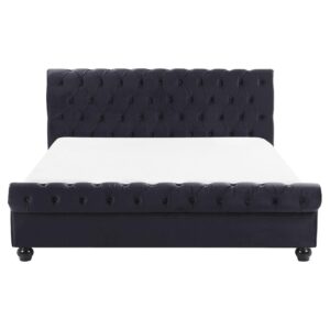 BETT 160/200cm Schwarz Avallon Textil Beliani Möbel > Betten Schwarz