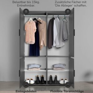 wohnli-moebel-suche-800000487934-1 KLEIDERSCHRANK Der Grenzenlose Holzwerkstoff Mokebo Möbel > Schränke > Kleiderschränke > Drehtürenschränke Anthrazit