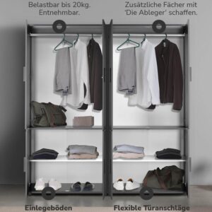 wohnli-moebel-suche-800000487947-1 KLEIDERSCHRANK Der Grenzenlose Holzwerkstoff Mokebo Möbel > Schränke > Kleiderschränke > Drehtürenschränke Anthrazit