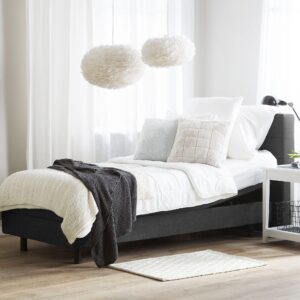 POLSTERBETT 80/200cm Dunkelgrau Duke Textil Beliani Möbel > Betten > Polsterbetten Grau