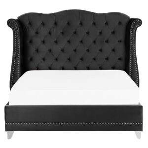 POLSTERBETT 180/200cm Schwarz Ayette Textil Beliani Möbel > Betten > Polsterbetten Schwarz