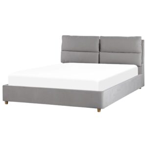POLSTERBETT 160/200cm Hellgrau Batilly Textil Beliani Möbel > Betten > Polsterbetten Grau