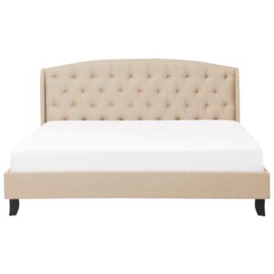 wohnli-moebel-suche-800000488584-1 POLSTERBETT 180/200cm Beige Bordeaux Textil Beliani Möbel > Betten > Polsterbetten Beige