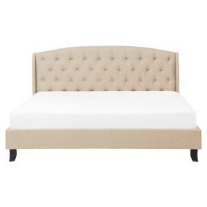 wohnli-moebel-suche-800000488587-1 POLSTERBETT 160/200cm Beige Bordeaux Textil Beliani Möbel > Betten > Polsterbetten Beige