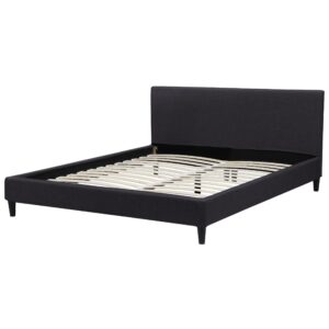 POLSTERBETT 160/200cm Schwarz Fitou Textil Beliani Möbel > Betten > Polsterbetten Schwarz